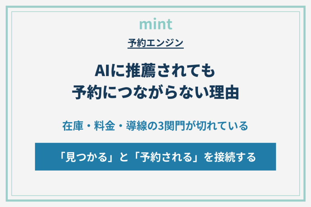AIに推薦されても予約されない理由｜在庫・料金・導線の接続設計